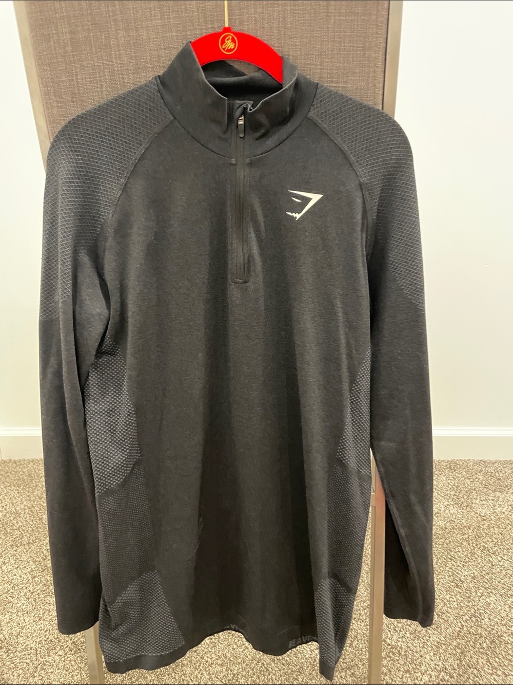 Gymshark Black Half-Zip Performance Pullover